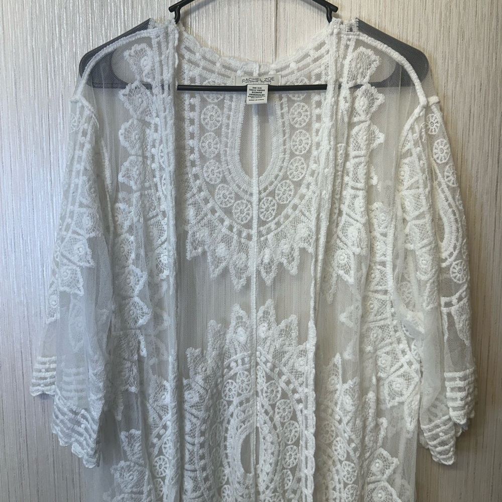 Rachel‎ Zoe White Textured Kimono - Picture 2 of 8